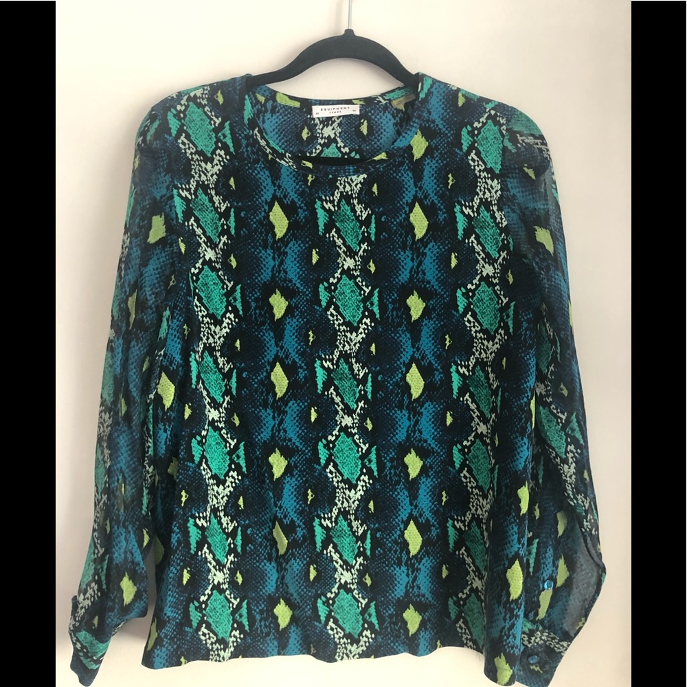 Equipment animal print silk blouse